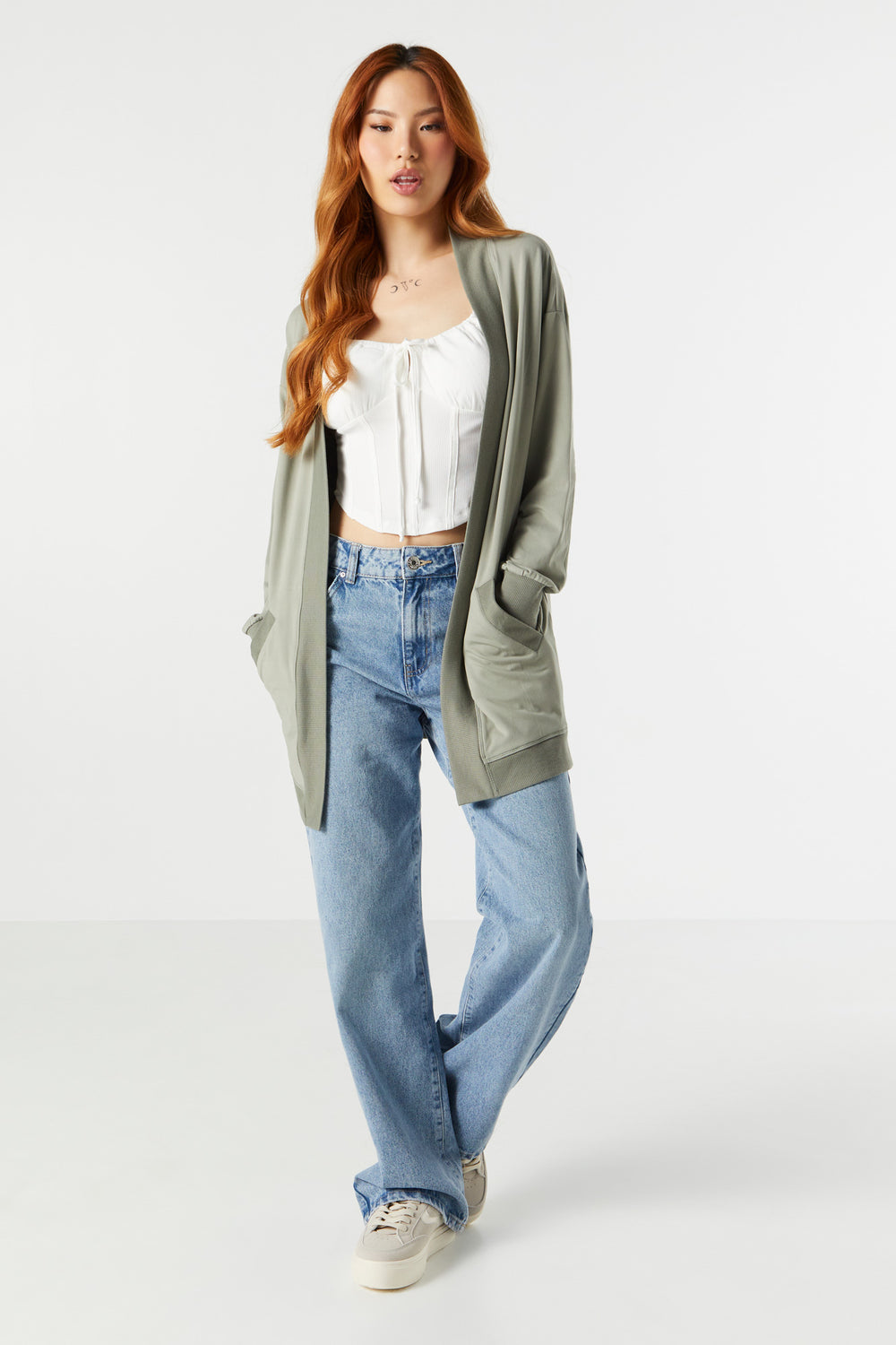 Open Front Pocket Cardigan Open Front Pocket Cardigan 3