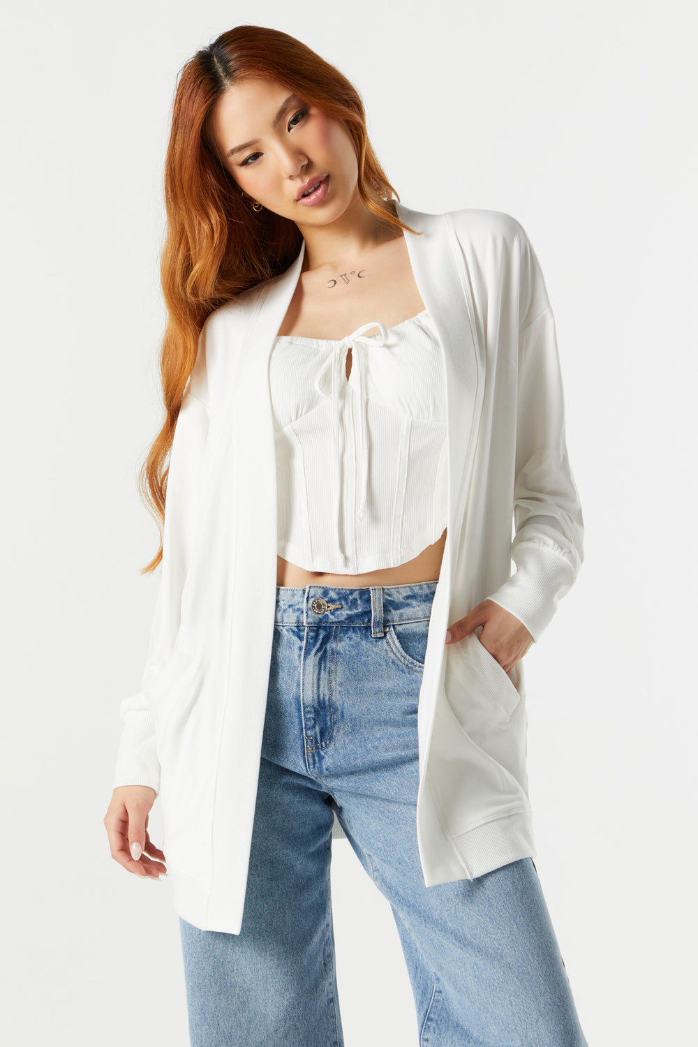 Open Front Pocket Cardigan Open Front Pocket Cardigan 10