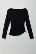 Luxe Heavy Contour Asymmetrical Long Sleeve Top