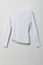 Luxe Heavy Contour Asymmetrical Long Sleeve Top