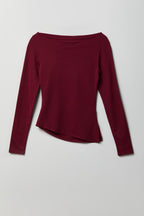 Luxe Heavy Contour Asymmetrical Long Sleeve Top