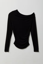 Ruched Off Shoulder Long Sleeve Top