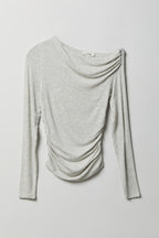 Ruched Off Shoulder Long Sleeve Top