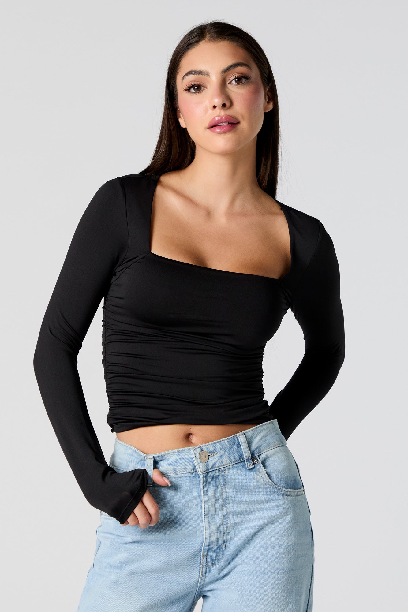 Contour Square Neck Long Sleeve Top