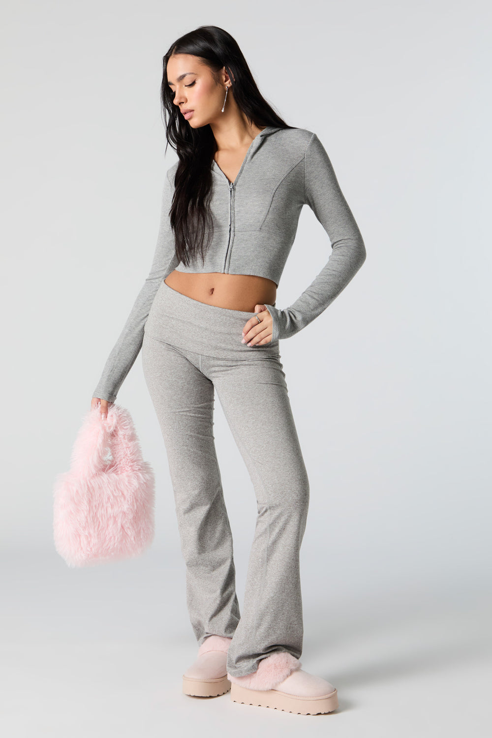 Ribbed Zip-Up Cropped Hoodie Ribbed Zip-Up Cropped Hoodie 10