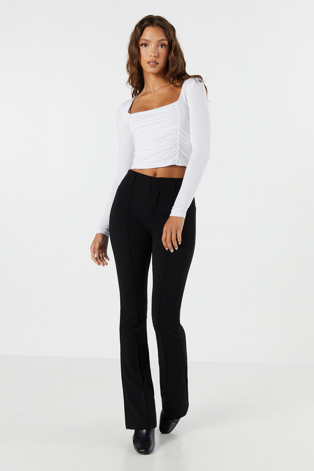 Ruched Long Sleeve Crop Top Ruched Long Sleeve Crop Top 9