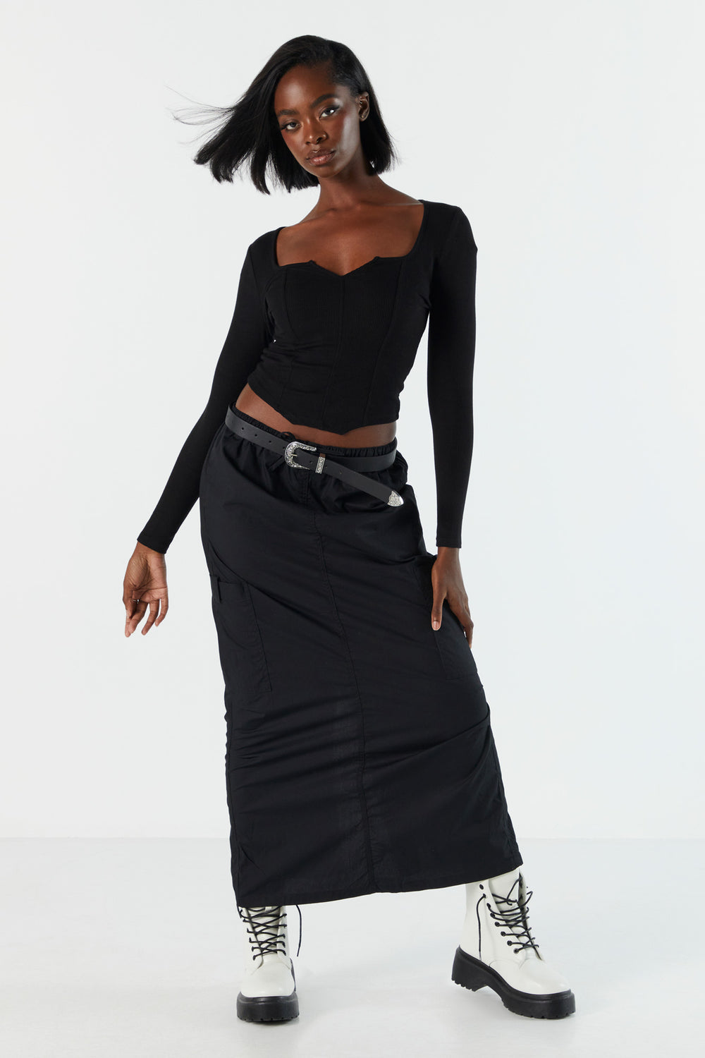 Ribbed Long Sleeve Corset Top Ribbed Long Sleeve Corset Top 8