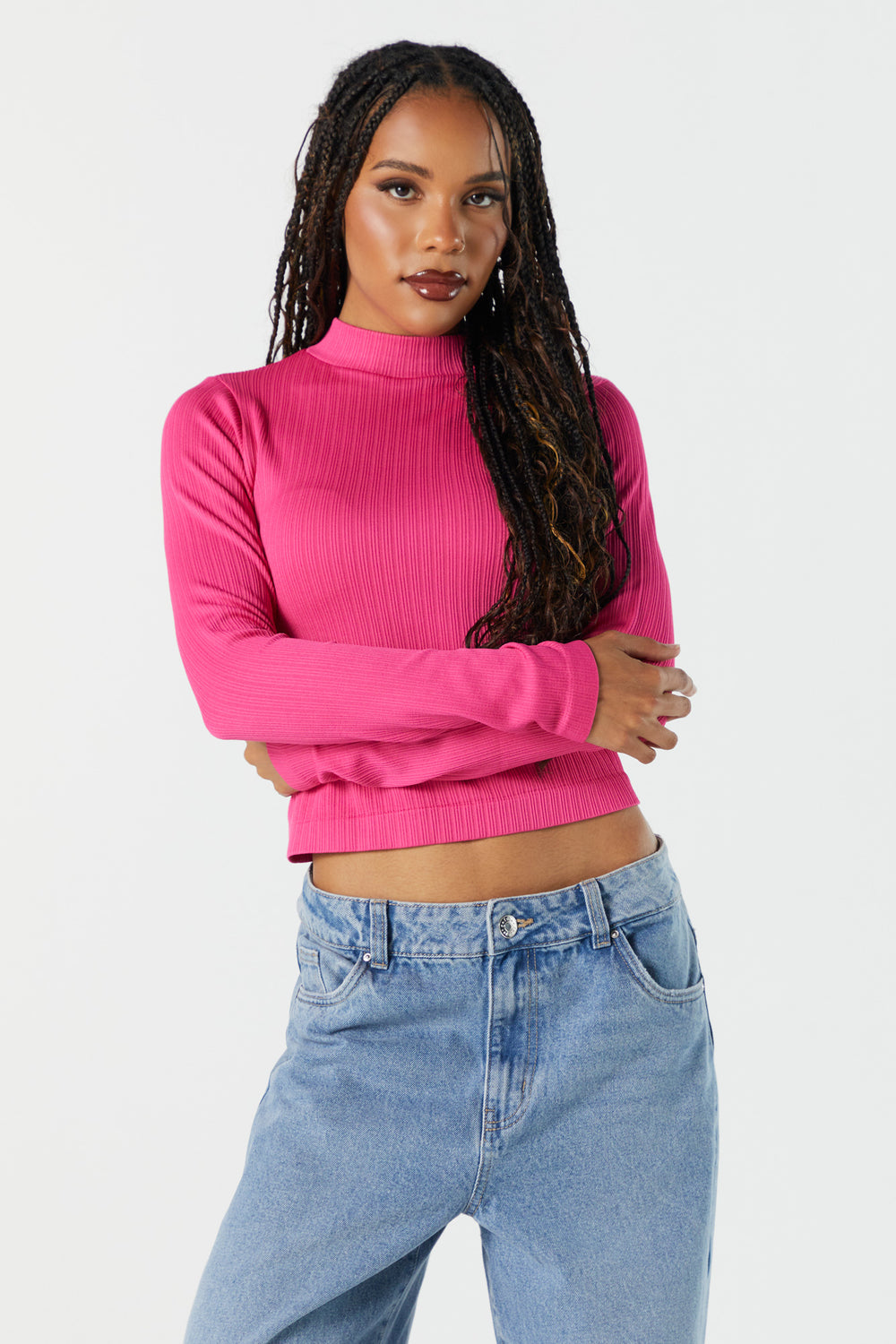 Seamless Ribbed Mock Neck Long Sleeve Top Seamless Ribbed Mock Neck Long Sleeve Top 13