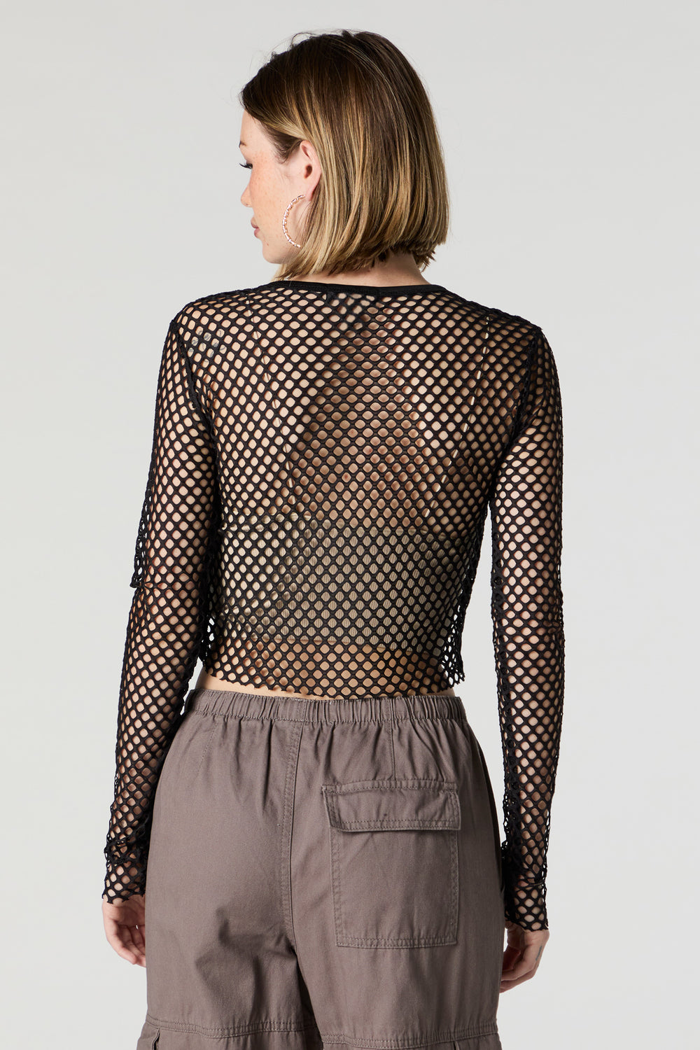 Wide Fishnet Long Sleeve Crop Top Wide Fishnet Long Sleeve Crop Top 6