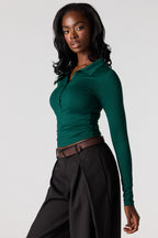 Luxe Heavy Contour Long Sleeve Polo
