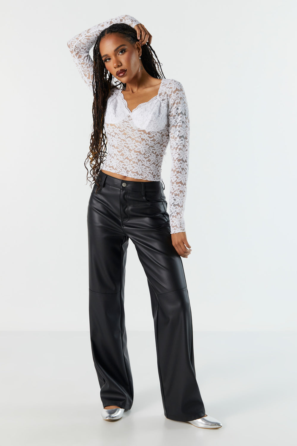Floral Lace Bustier Long Sleeve Top Floral Lace Bustier Long Sleeve Top 12