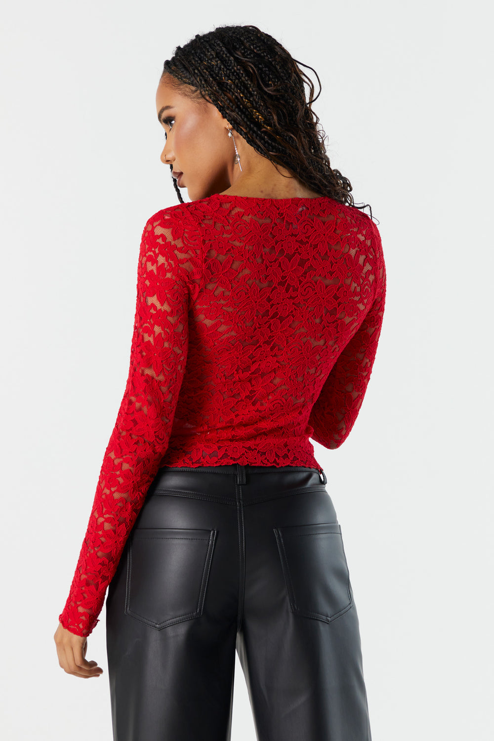 Floral Lace Bustier Long Sleeve Top Floral Lace Bustier Long Sleeve Top 3