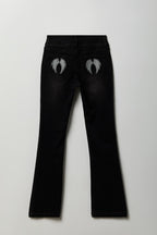 Stretch Low Rise Rhinestone Embroidered Flare Jean