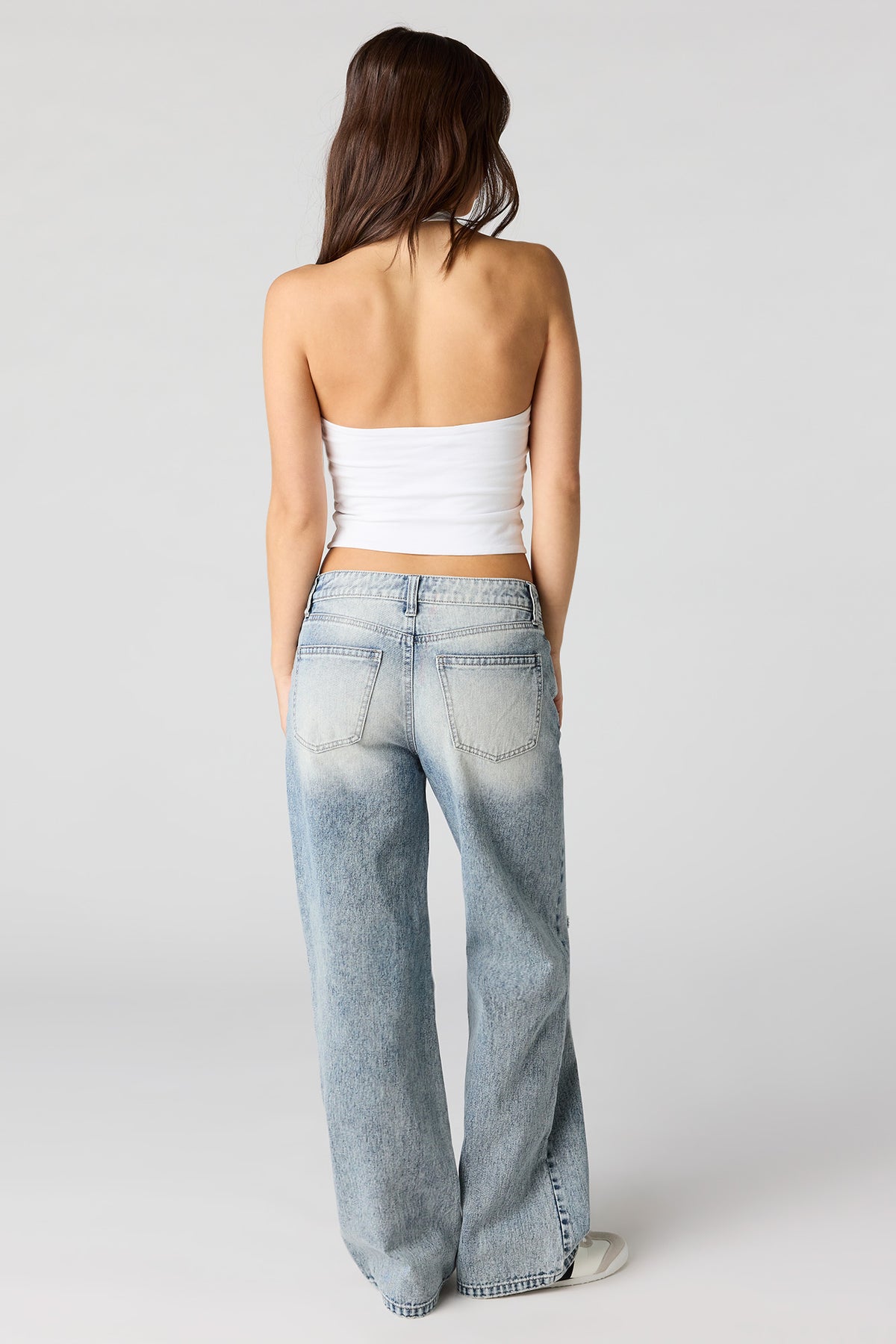 Alt View 3. Ripped Washed Jean - Light Denim Blue
