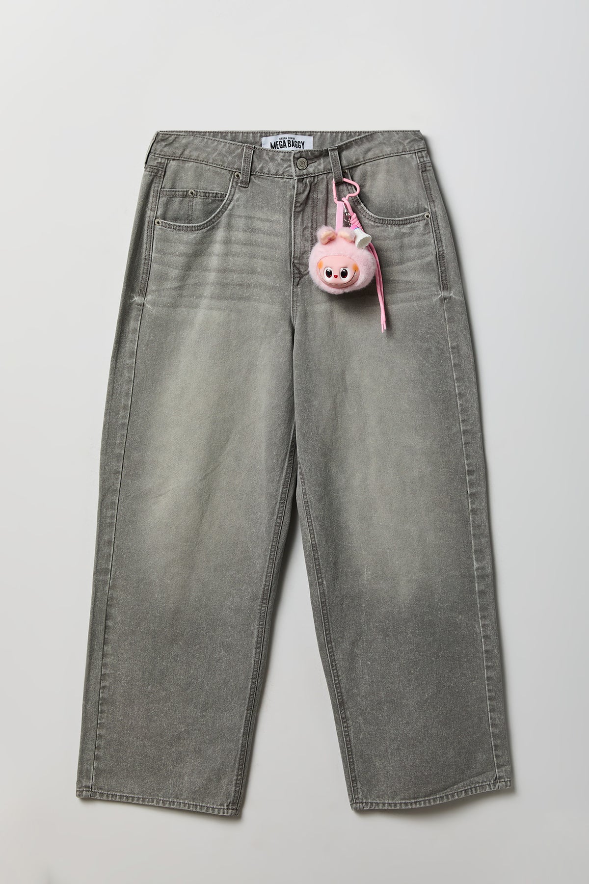 Mega Baggy Jean with Keychain - Charcoal