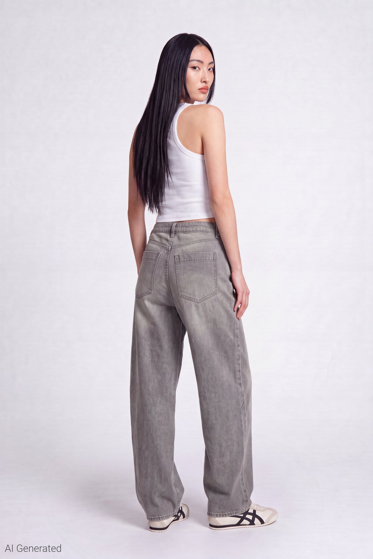 Alt View 2. Mega Baggy Jean with Keychain - Charcoal
