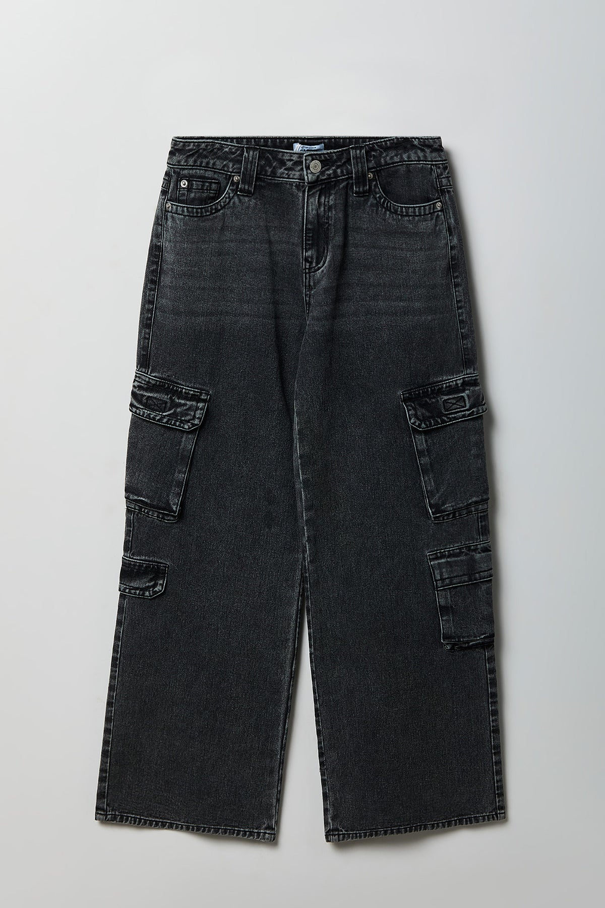 Alt View 4. Ripped Low Rise Cargo Jean - Pure Black