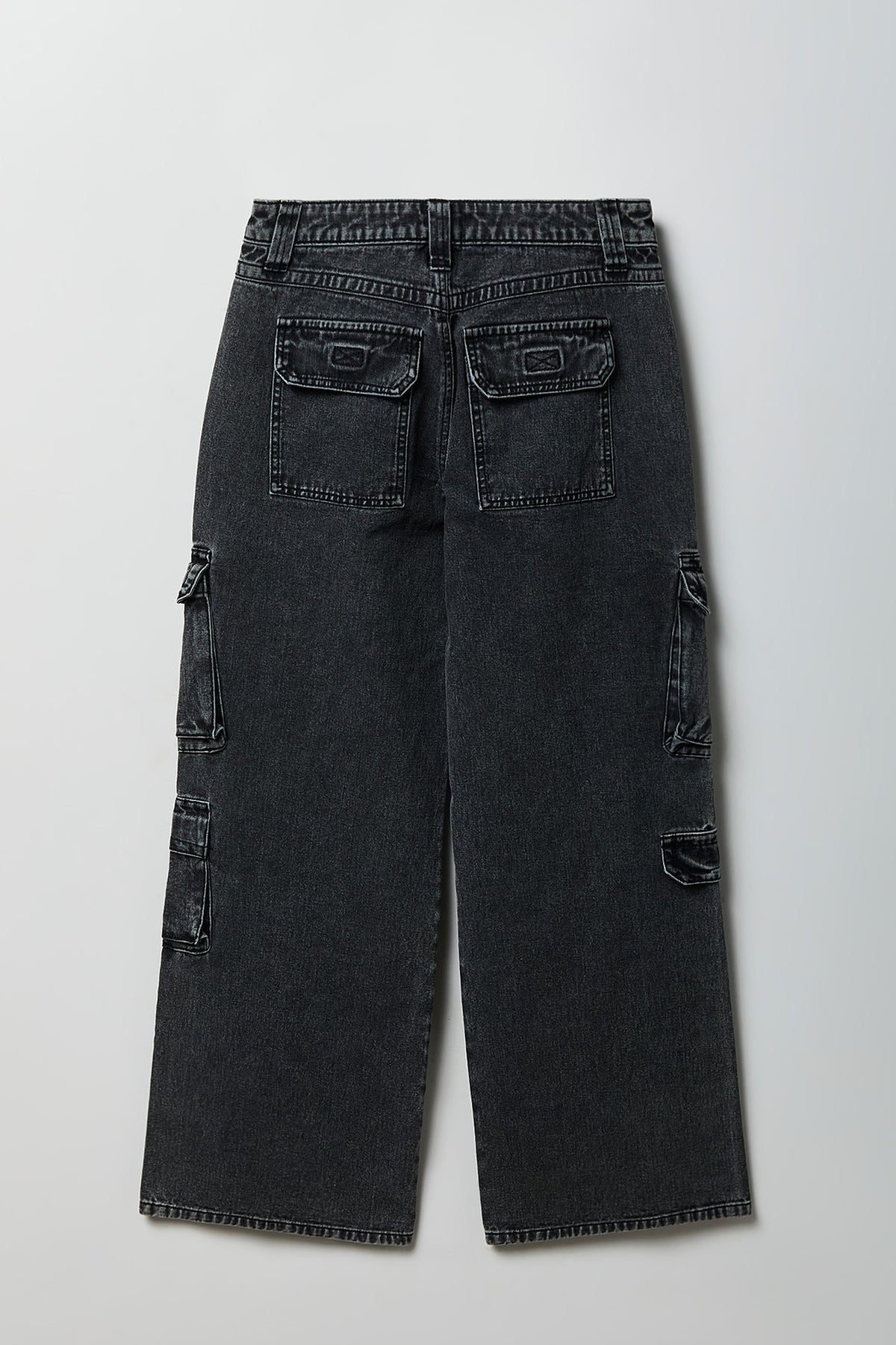 Alt View 5. Ripped Low Rise Cargo Jean - Pure Black