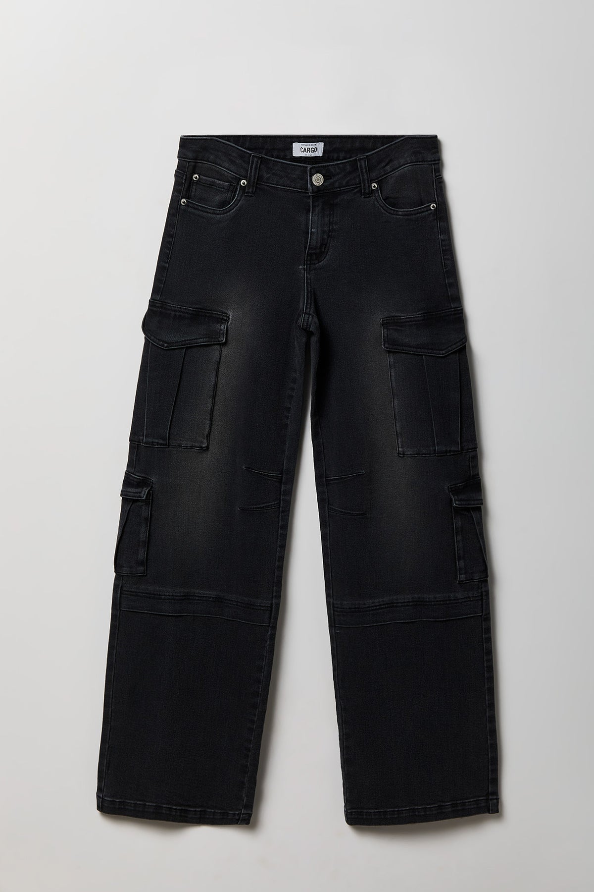 Alt View 4. Low Rise Cargo Jean - Black