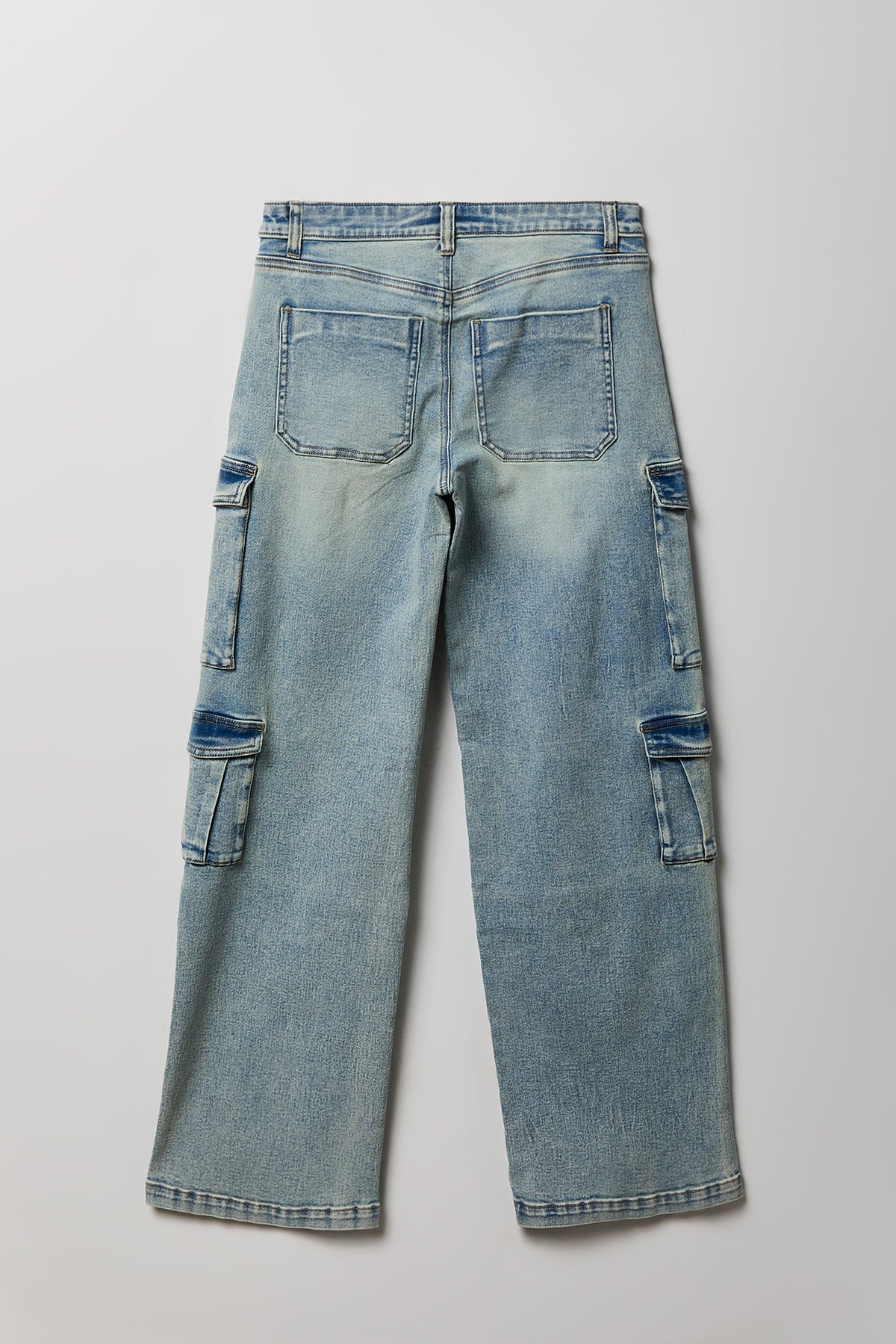 Alt View 5. Low Rise Cargo Jean - Sky Blue