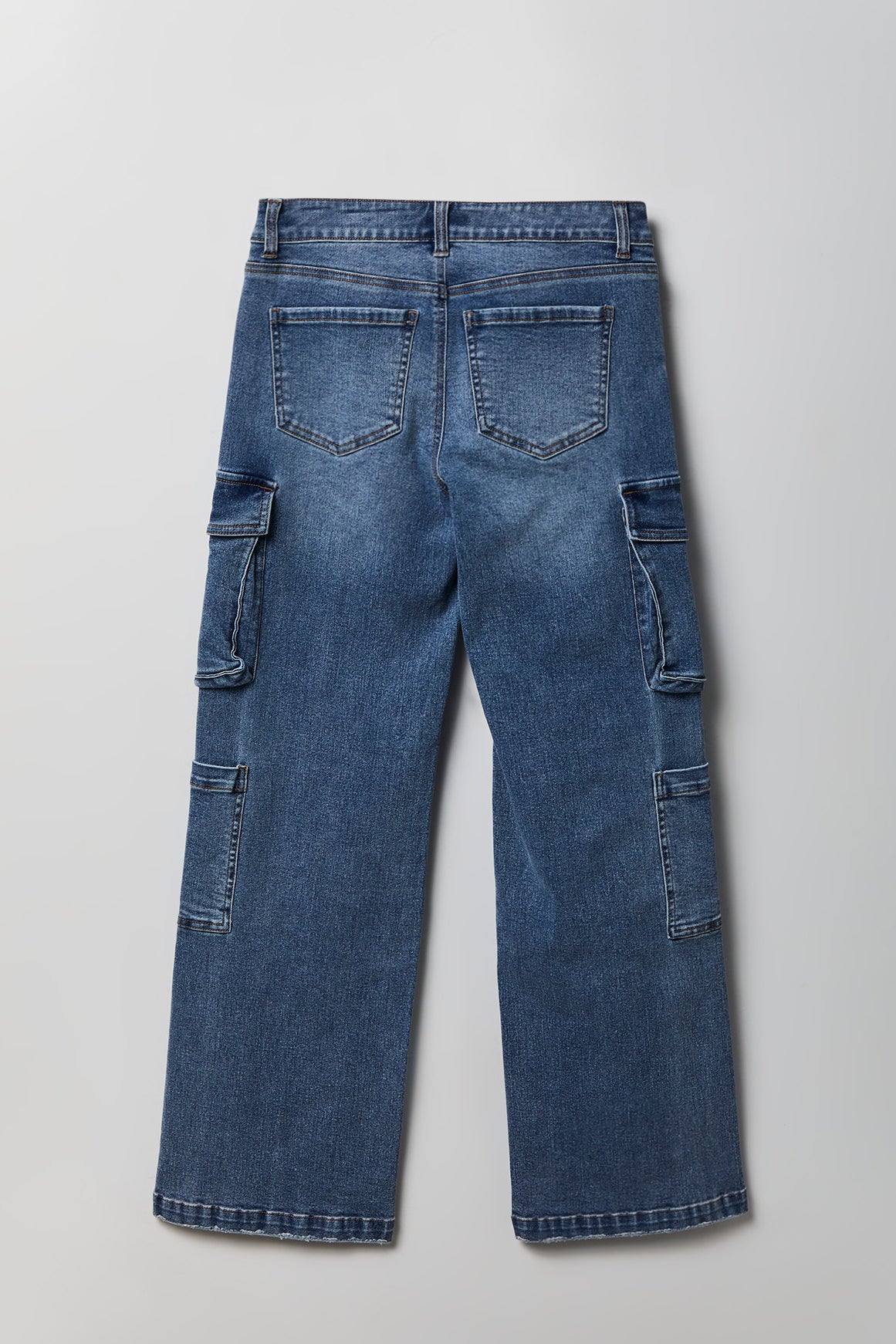 Alt View 5. Stretch Low Rise Cargo Jean - Denim Blue