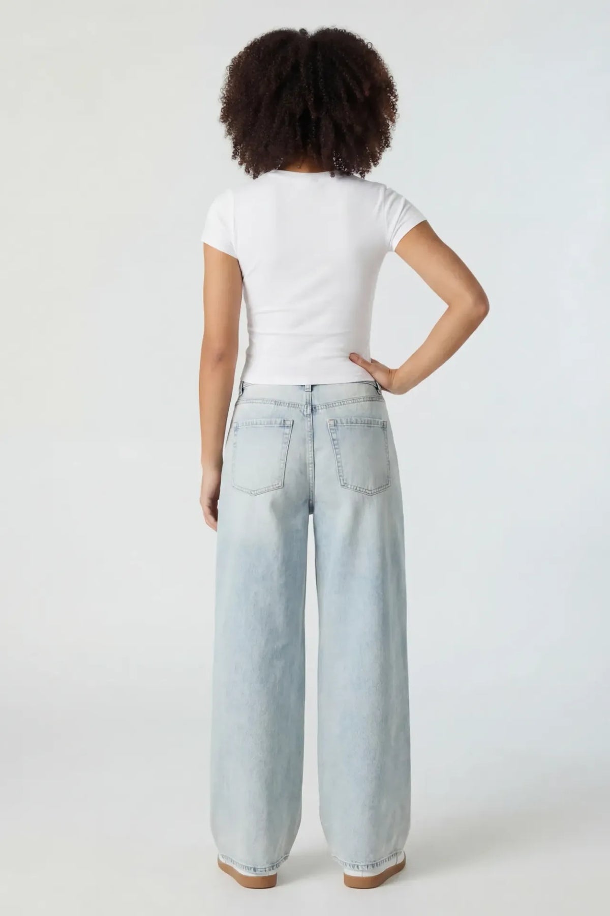 Alt View 2. High Rise Ultra Baggy Jean - Light Denim Blue
