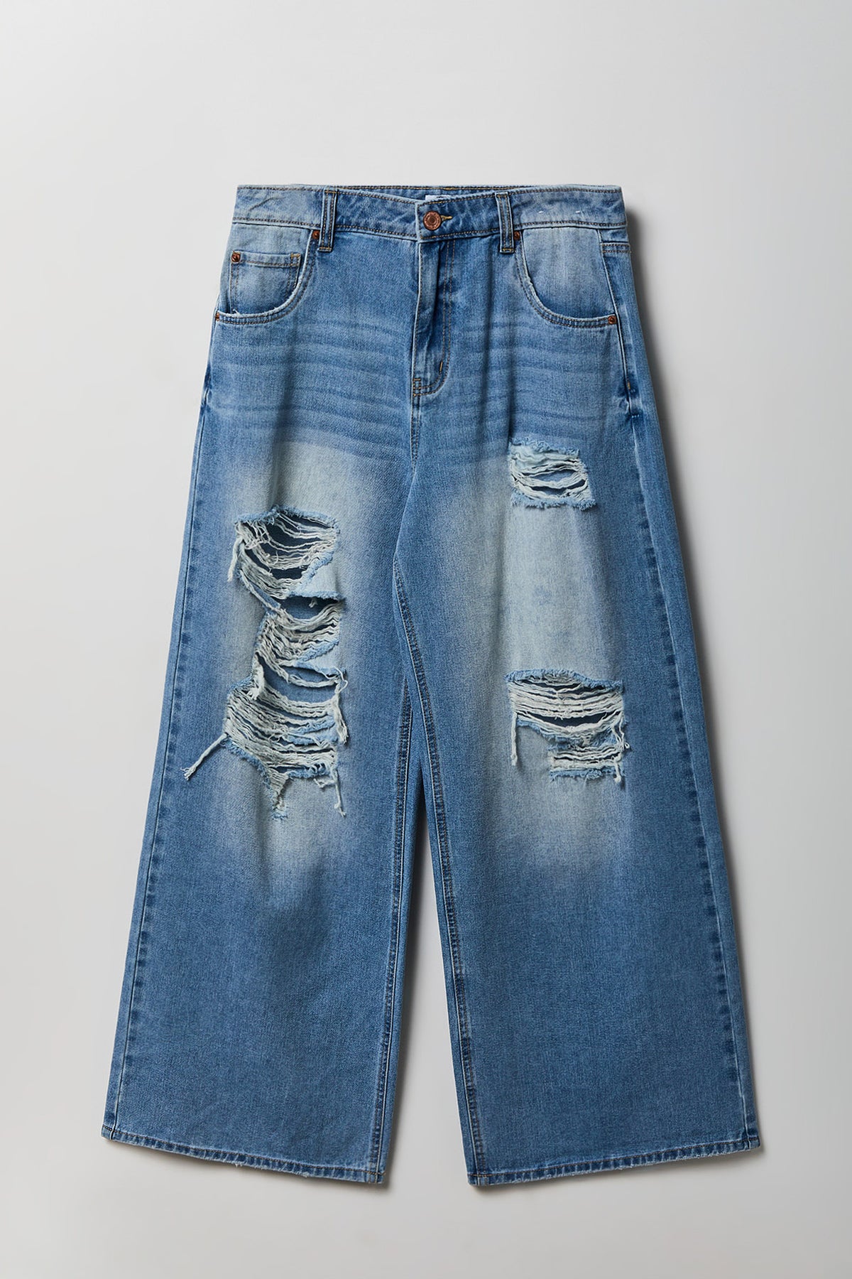 Alt View 3. High Rise Ultra Baggy Jean - Medium Blue