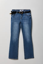 Stretch Low Rise Bootcut Belted Jean