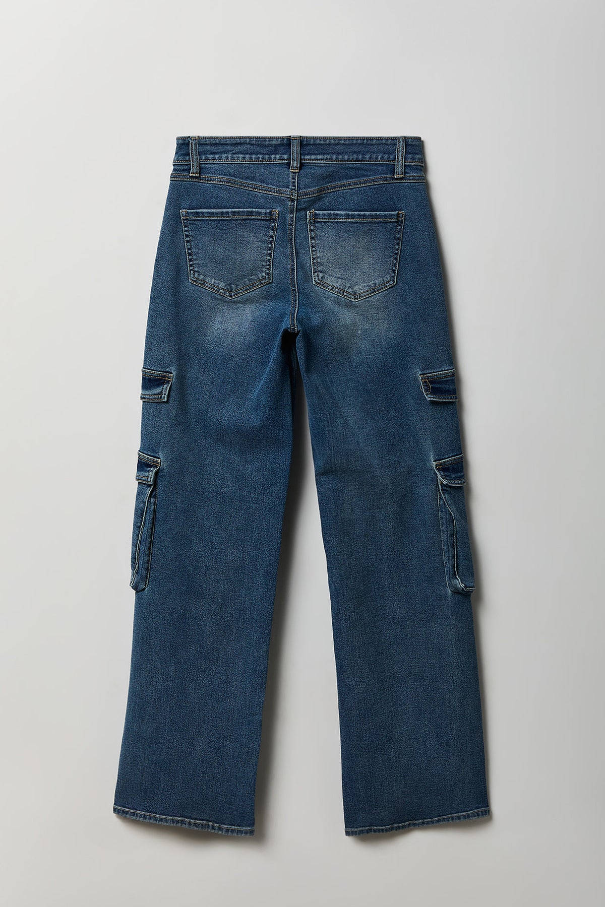 Alt View 2. Stretch Low Rise Cargo Jean - Midnight Blue
