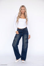Stretch Low Rise Cargo Jean