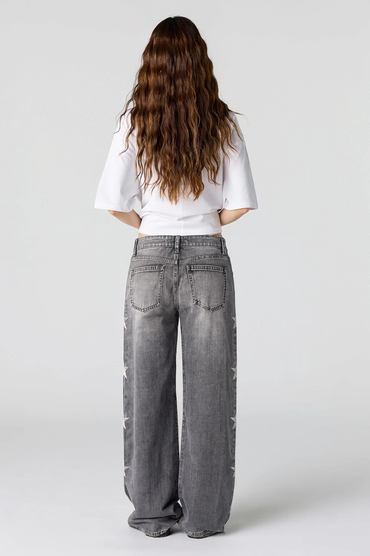 Alt View 3. Brooklyn Low Rise Baggy Jean - Charcoal