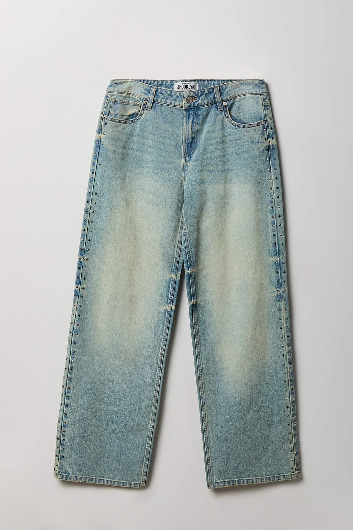 Brooklyn Studded Low Rise Baggy Jean - Sky Blue
