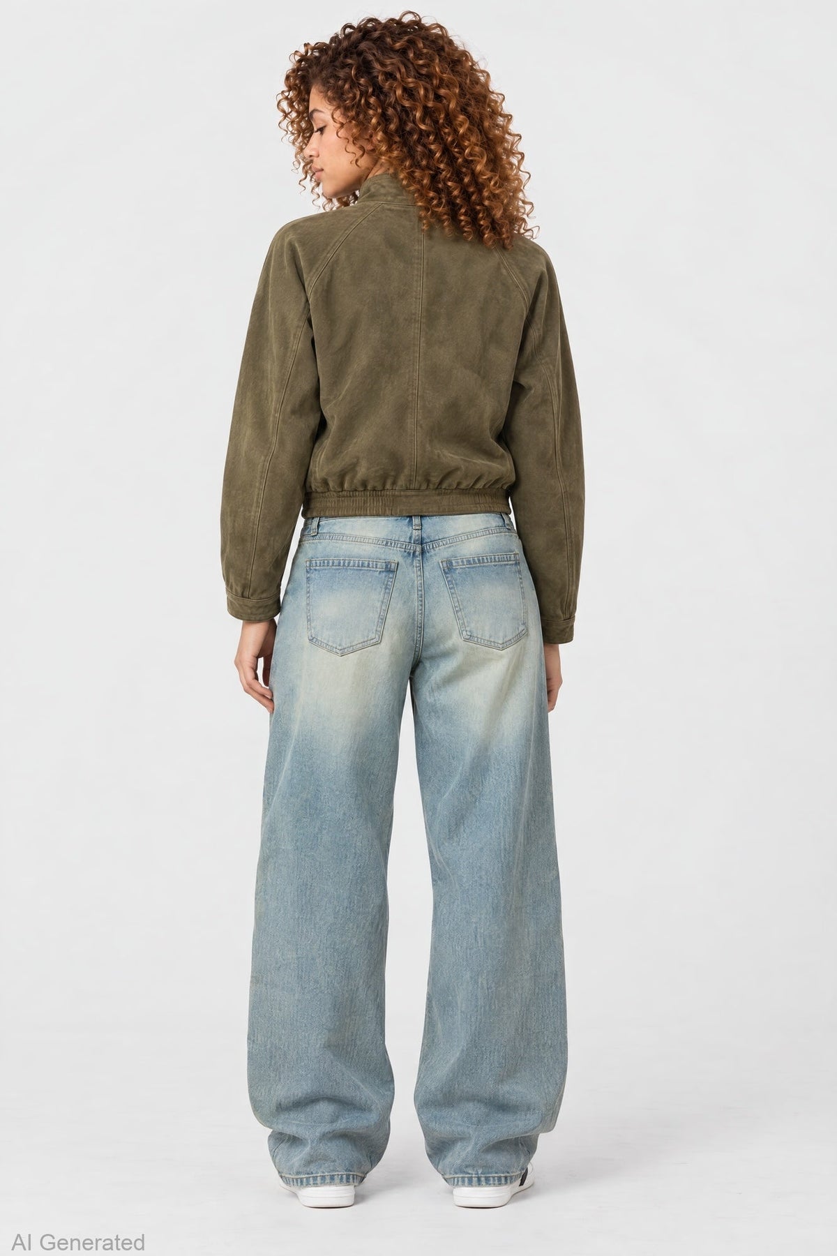 Alt View 2. Brooklyn Studded Low Rise Baggy Jean - Sky Blue