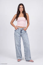 London Low Rise Embroidered Super Baggy Jean