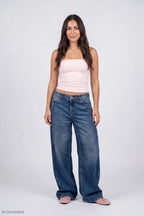 London Low Rise Embroidered Super Baggy Jean