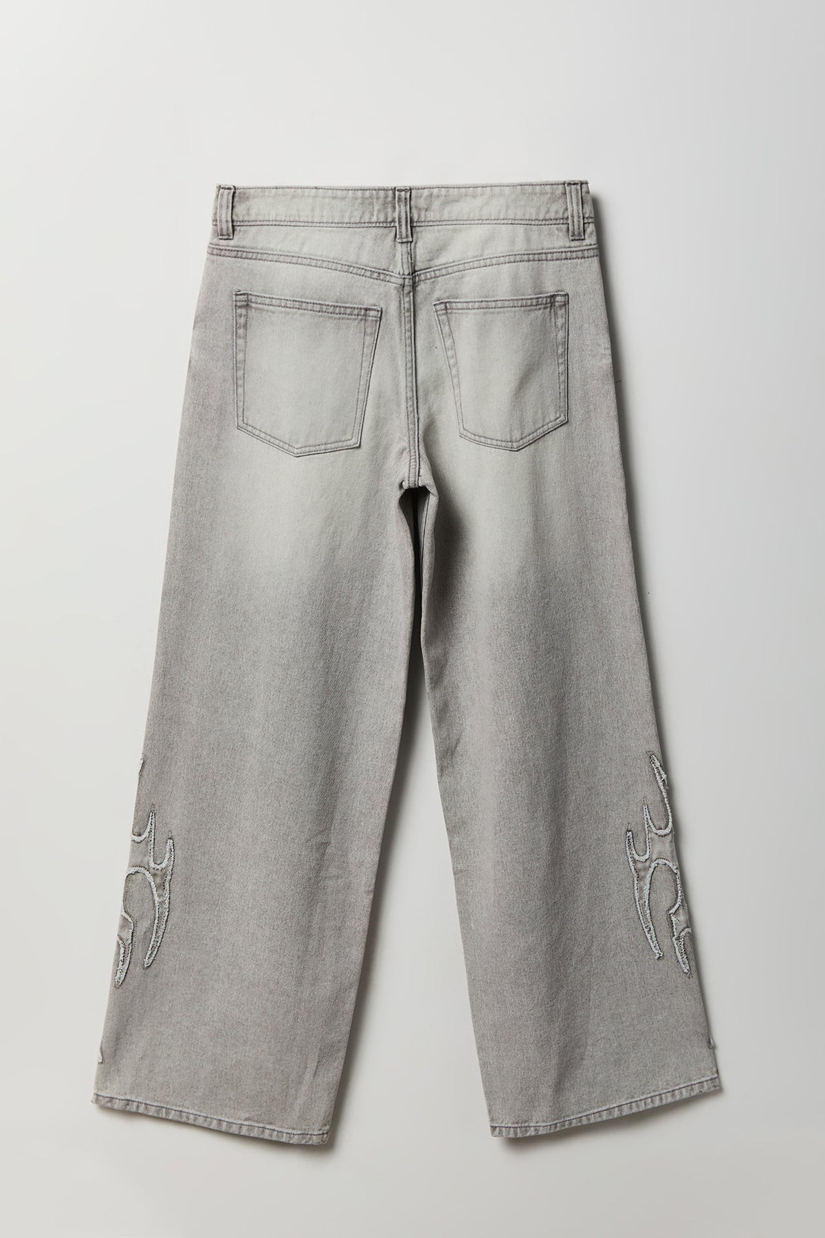 Alt View 2. London Embroidered Low Rise Super Baggy Jean - Charcoal