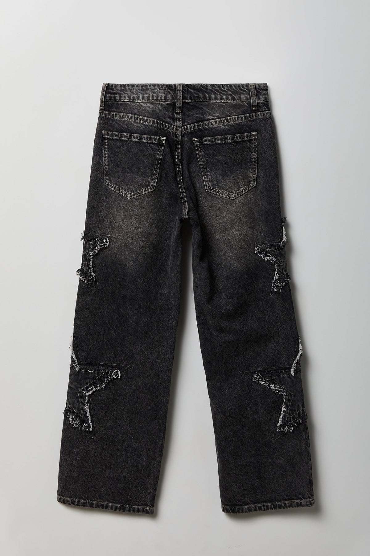 Alt View 5. Low Rise Patch Baggy Denim Jean - Charcoal