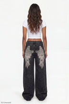 Low Rise Super Baggy Angel Wing Jean