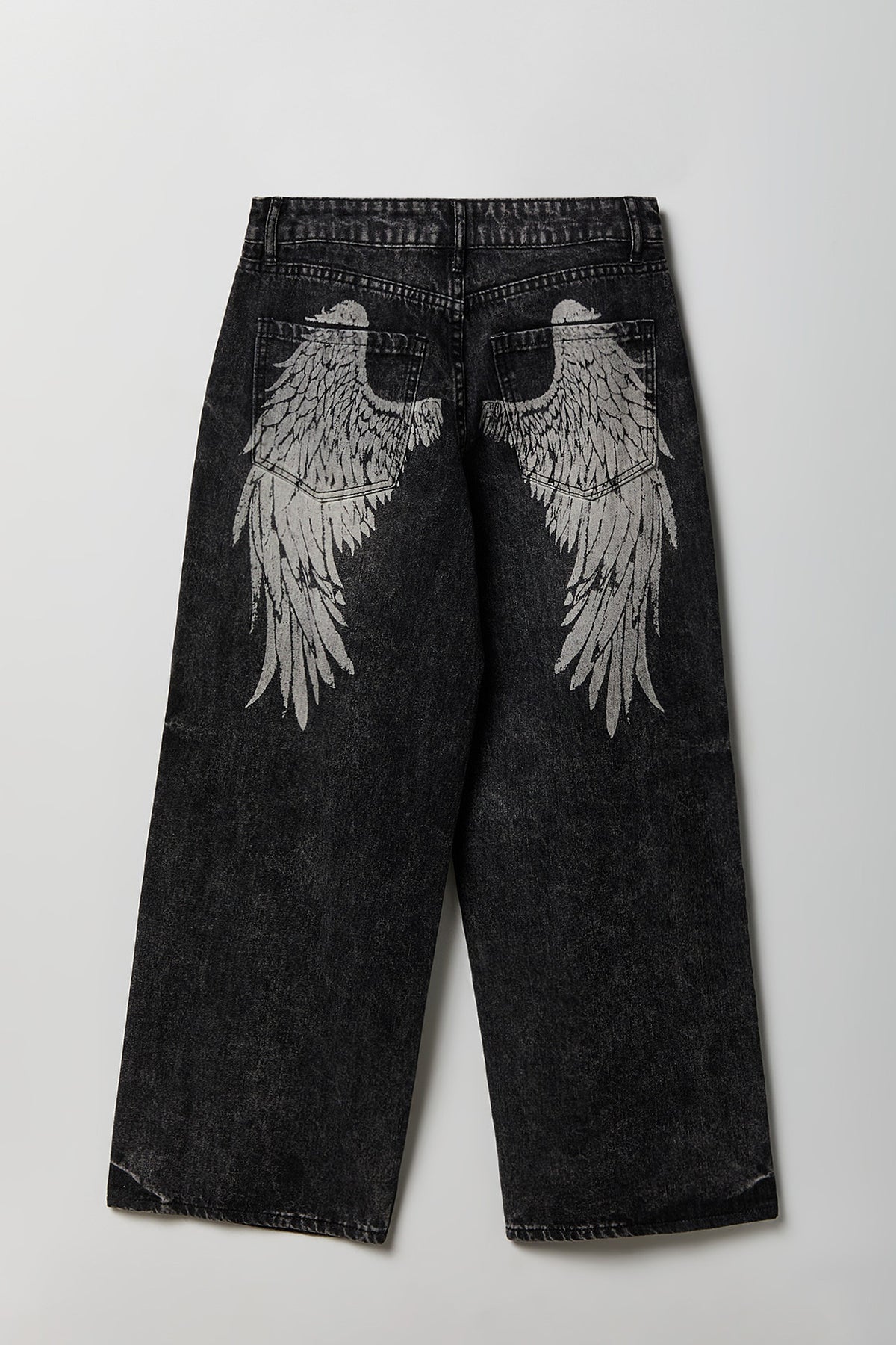 Alt View 4. Low Rise Super Baggy Angel Wing Jean - Black
