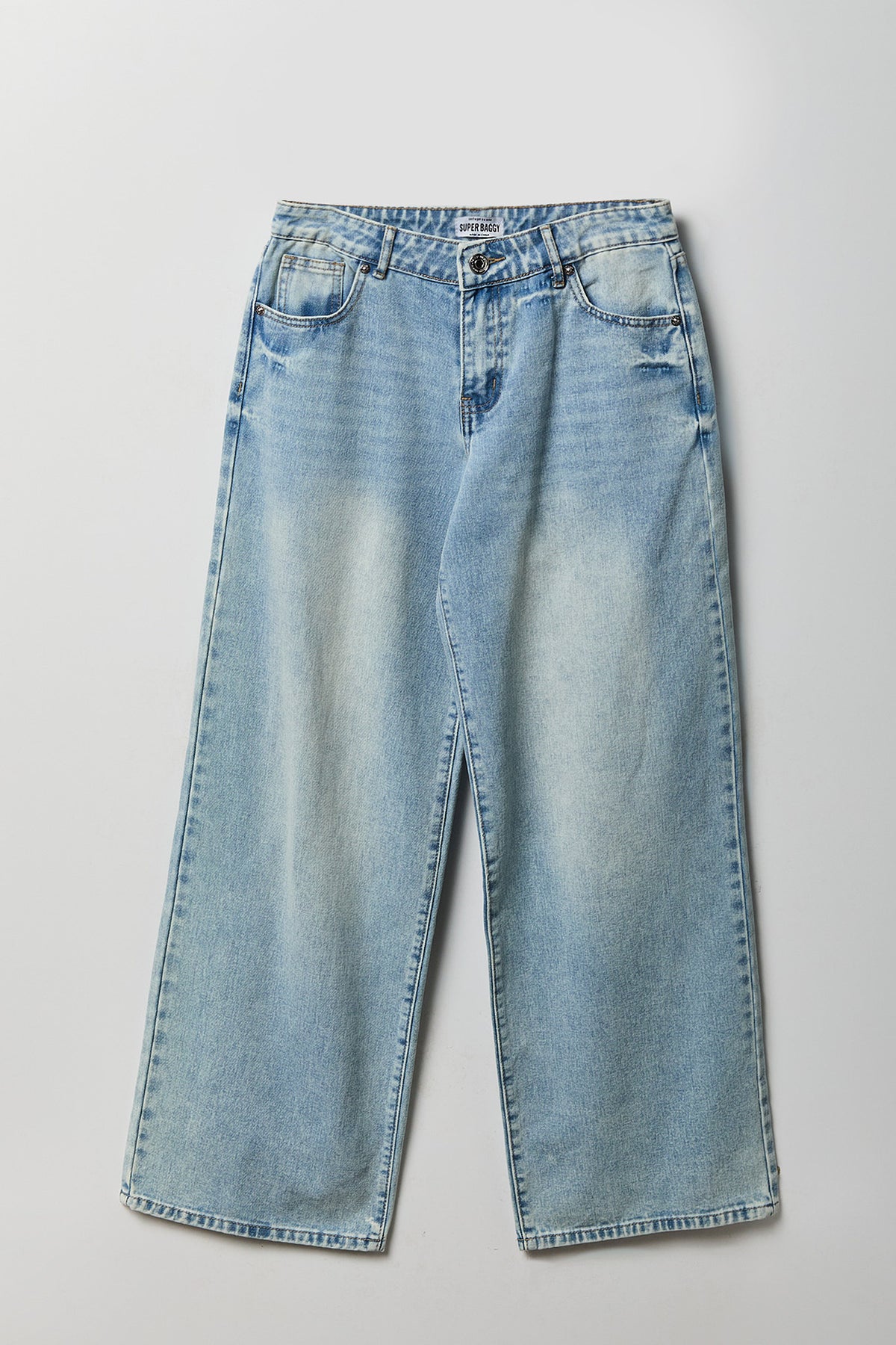 Alt View 5. Low Rise Super Baggy Angel Wing Jean - Light Denim Blue