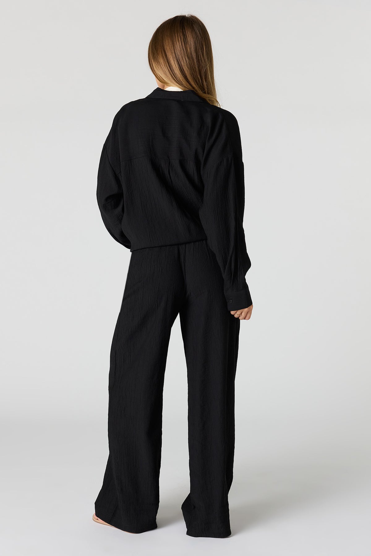 Alt View 7. Textured Flowy Wide Leg Pant - Ivory