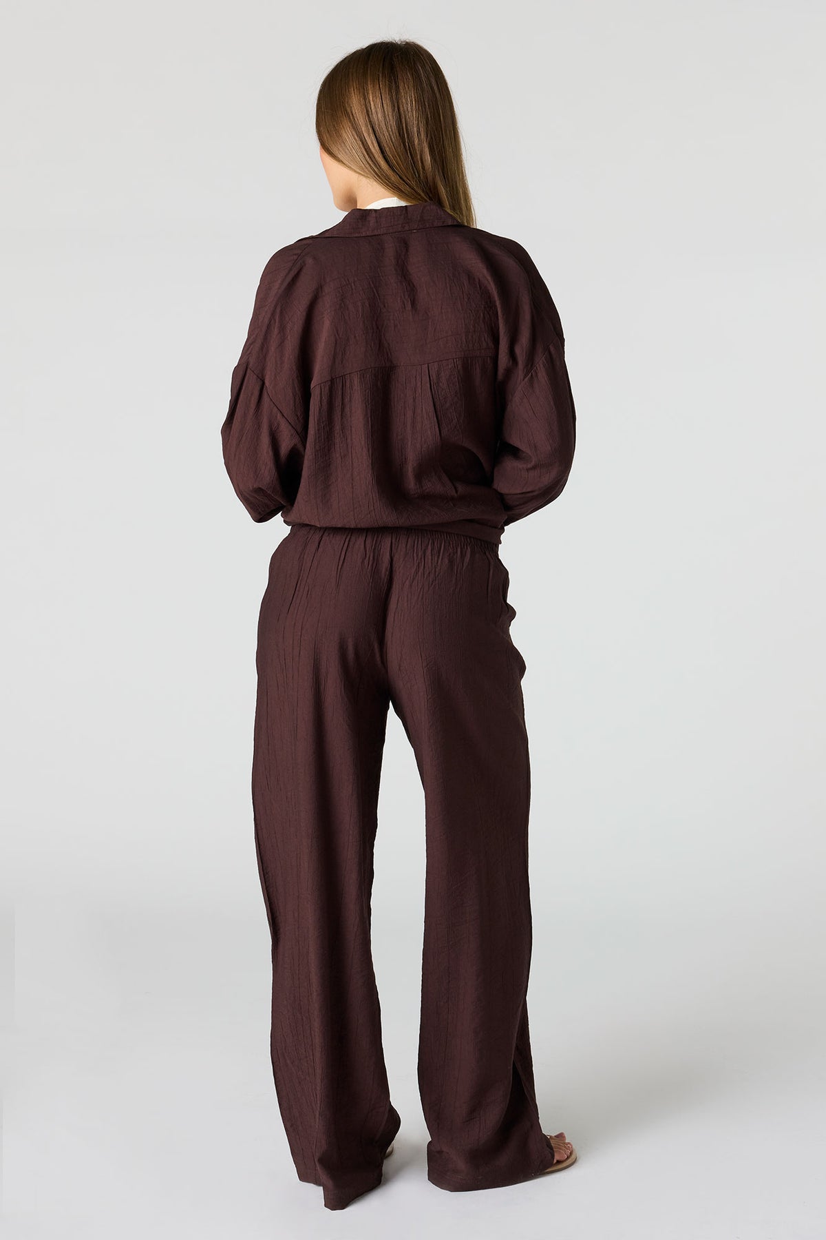 Alt View 10. Textured Flowy Wide Leg Pant - Ivory