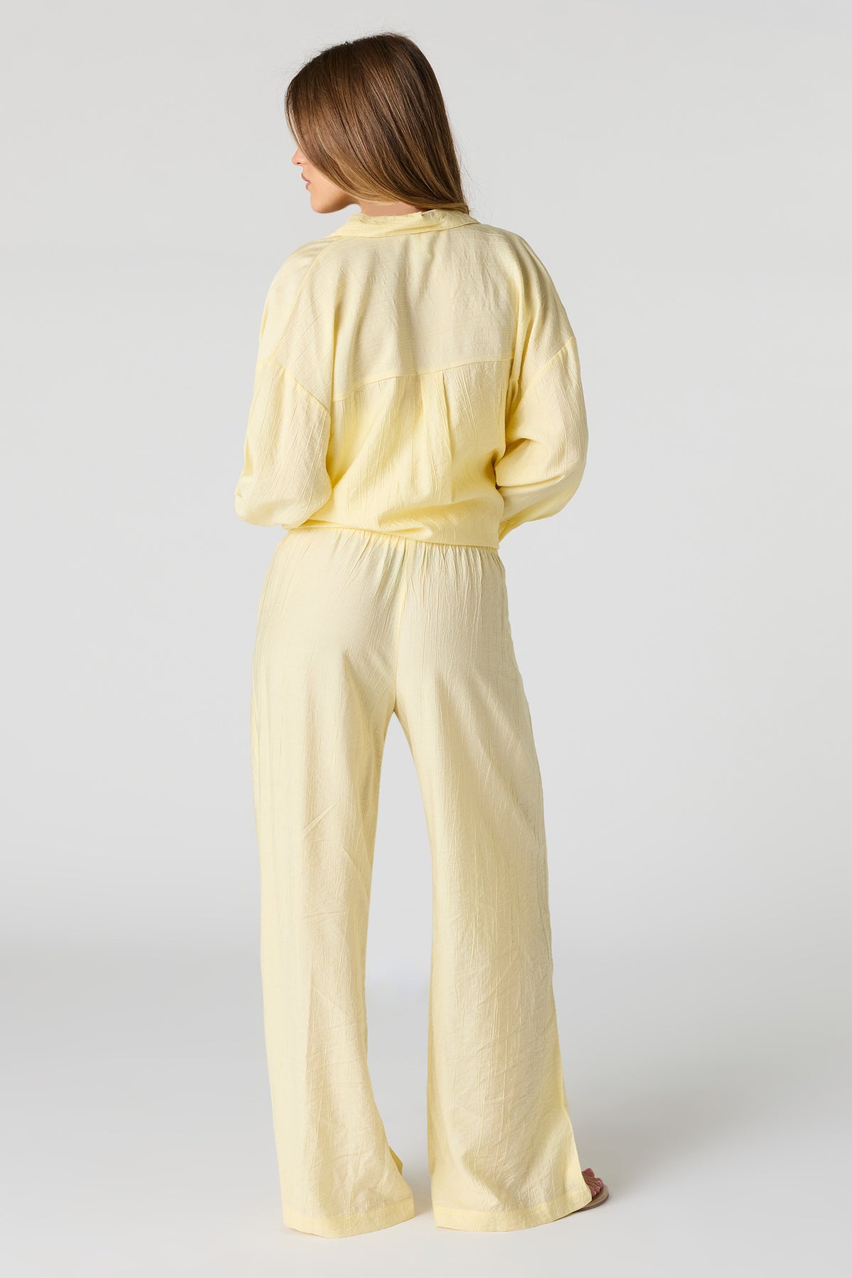 Alt View 16. Textured Flowy Wide Leg Pant - Ivory