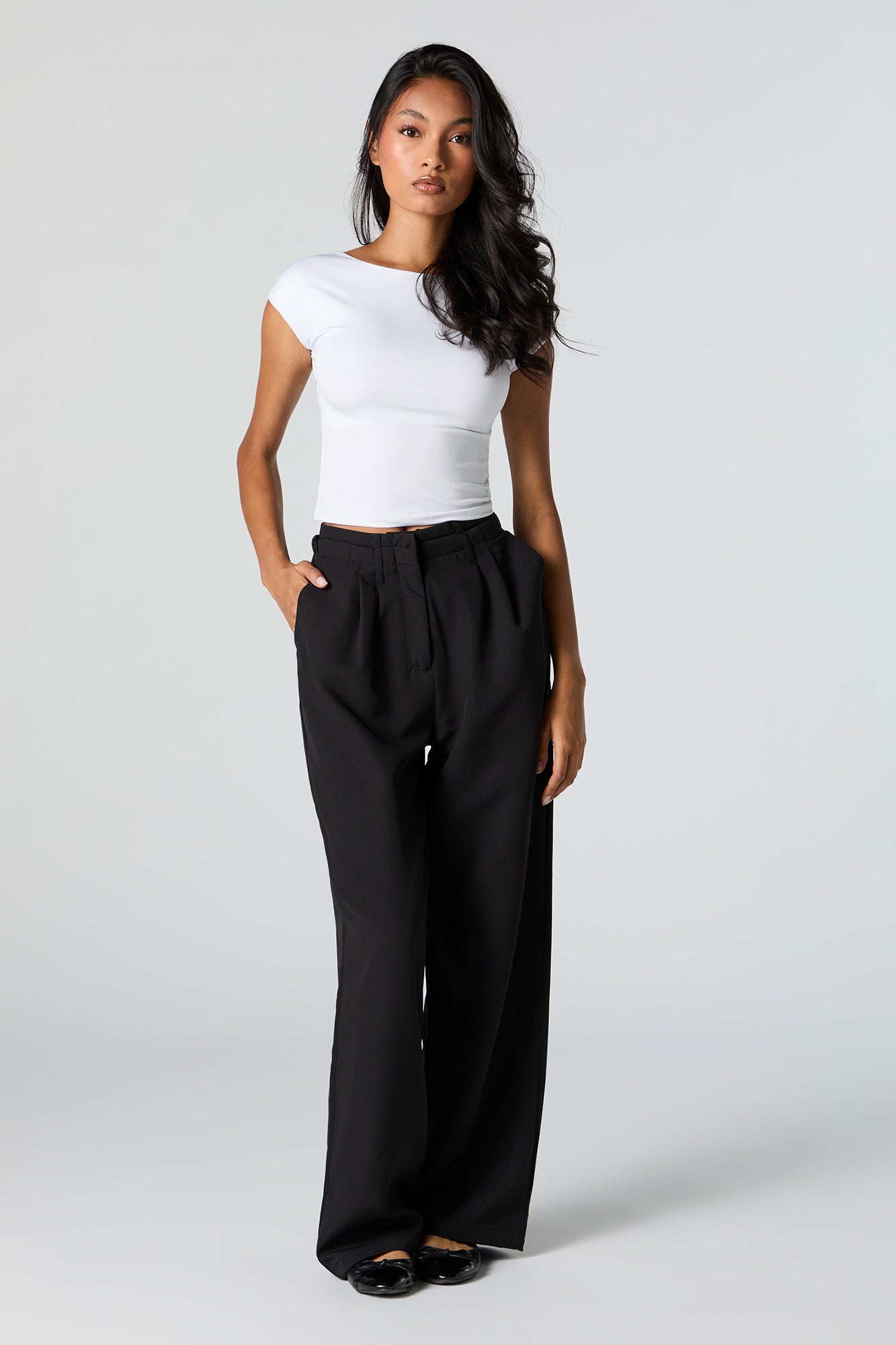 Pleated Straight Leg Dress Pant