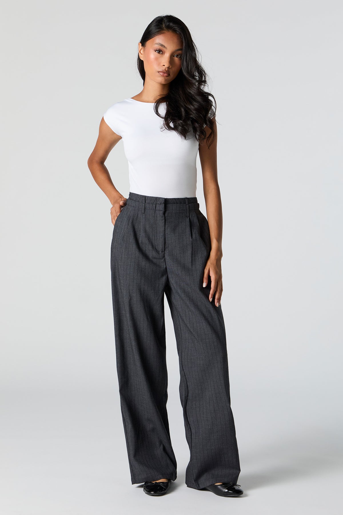 Pleated Straight Leg Dress Pant