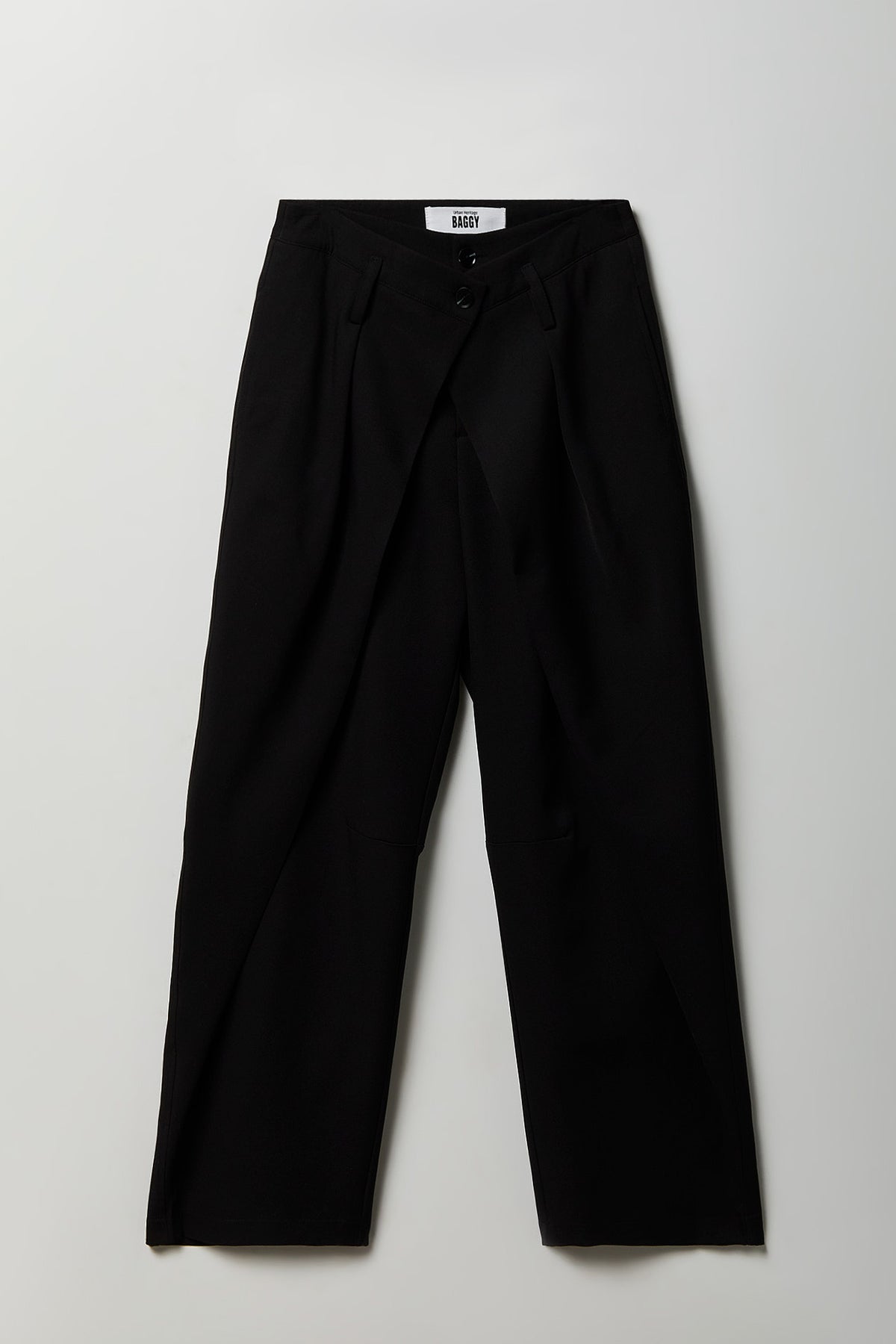 Alt View 4. Double Waistband Baggy Dress Pant - Black