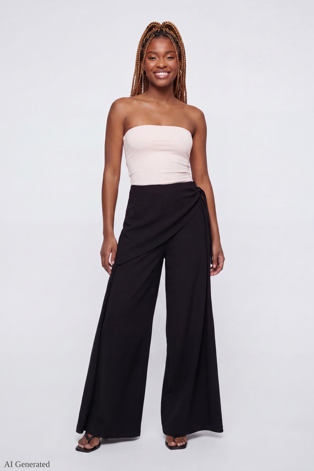 Wrap Waist Dress Pant - Black