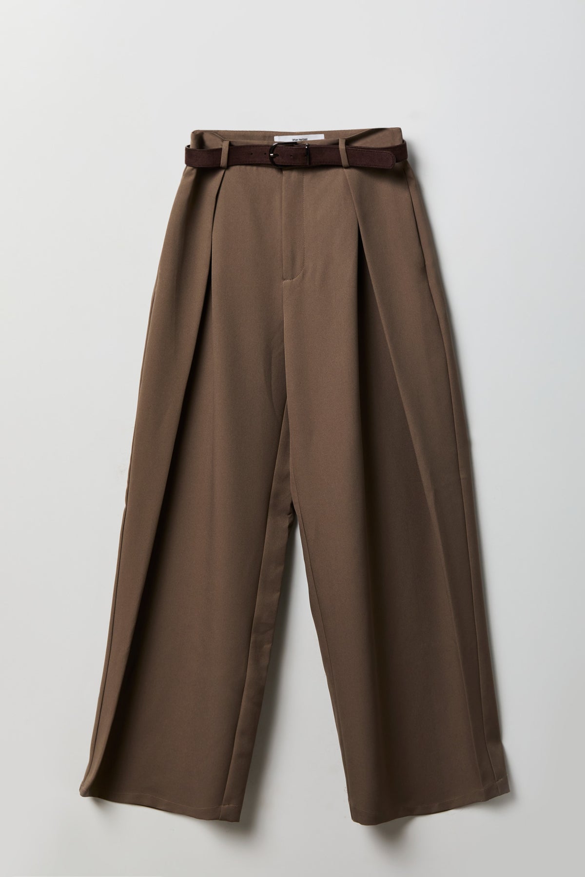 Belted Baggy Dress Pant - Taupe