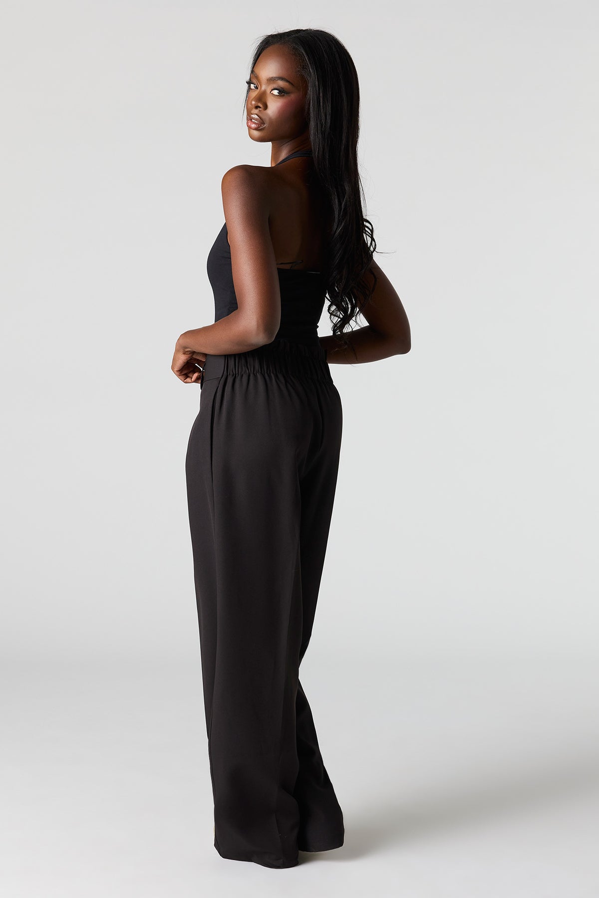 Alt View 7. Belted Wide Leg Dress Pant - Tan
