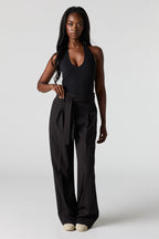 Belted Wide Leg Dress Pant
